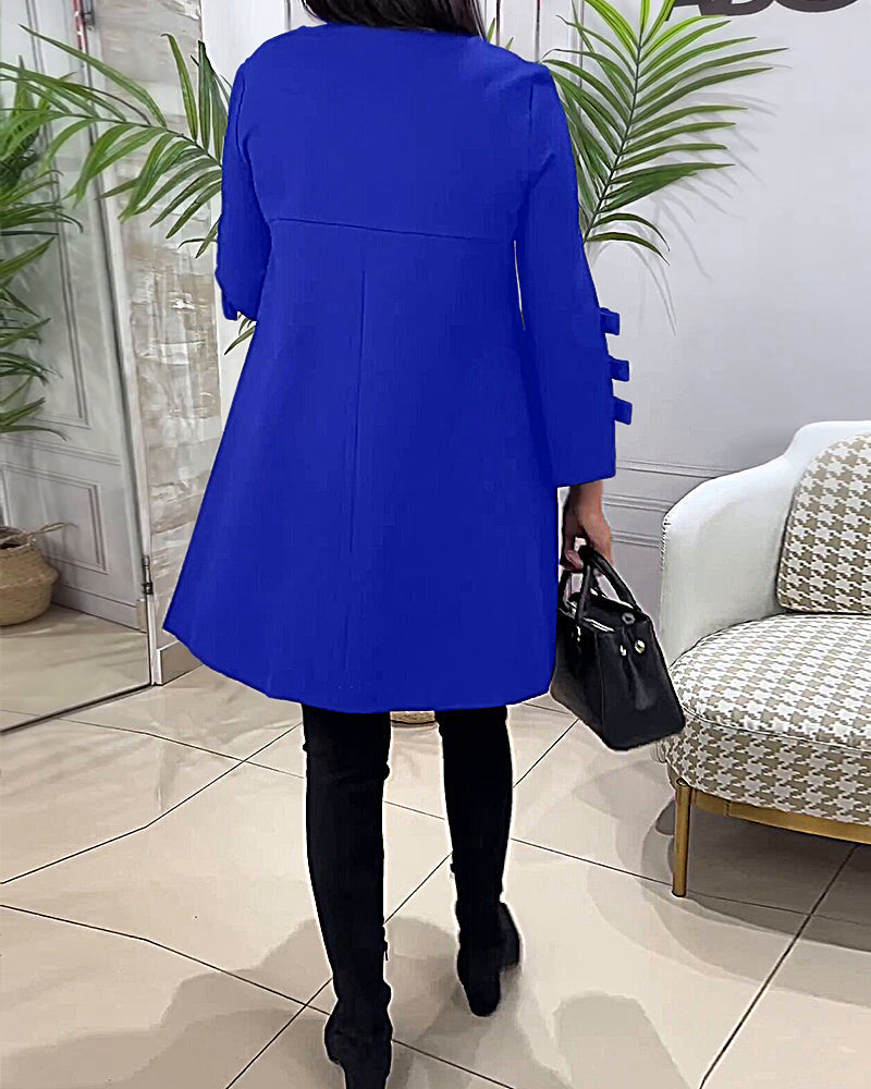 Monique - Women's A-line dress with sleeve bow detailing