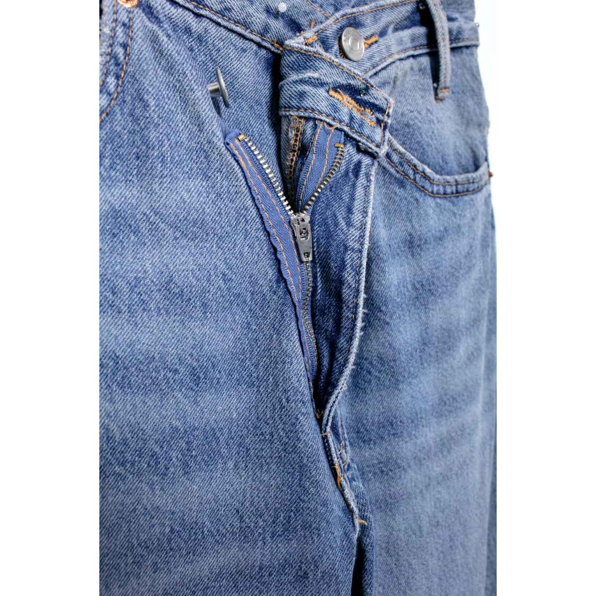 Avrila - Stijlvolle dames baggy jeans met kromme taille licht denim