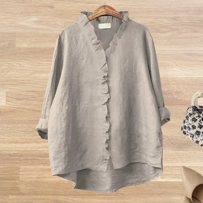 Lysandra - Losvallende blouse met ruffle kraag voor dames