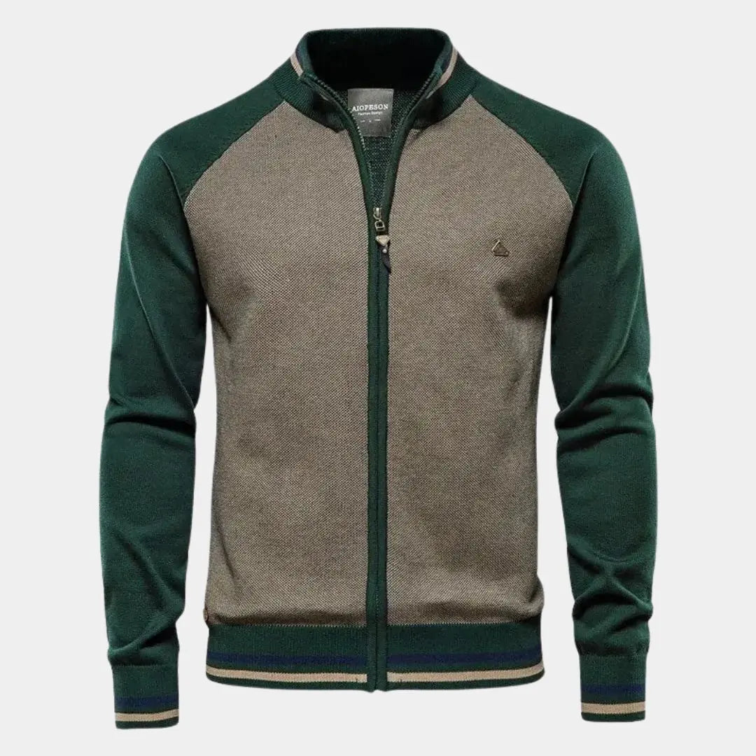 Fordham - Colour block trackjack met rits voor heren
