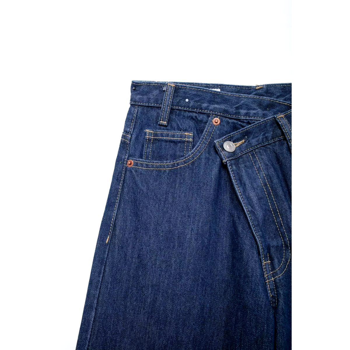 Nonna - Baggy jeans met kromme taille donker denim