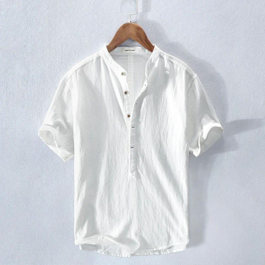 Luke – heren shirt met korte mouwen en knoopsluiting