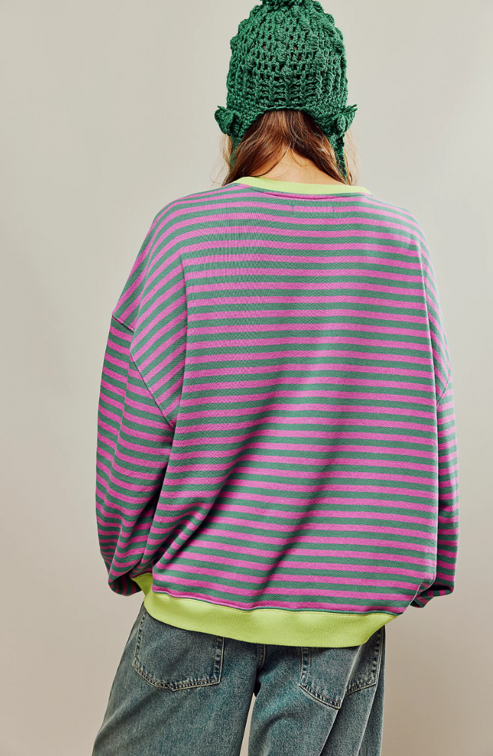 Lagoona - Gestreepte oversized trui voor dames