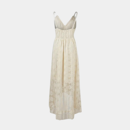 Estela - Dames zomerjurk met kanten details en v-hals