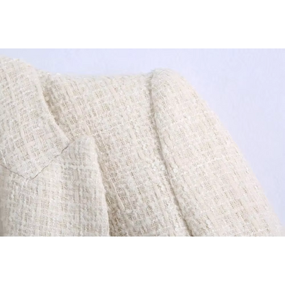 Witte chique blazer met dubbele rij