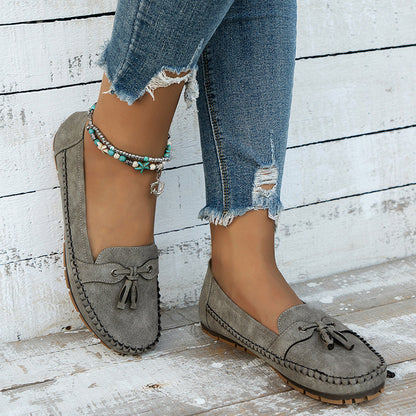 Ulyssa - Dames loafers met strikdetail en flexibele zool