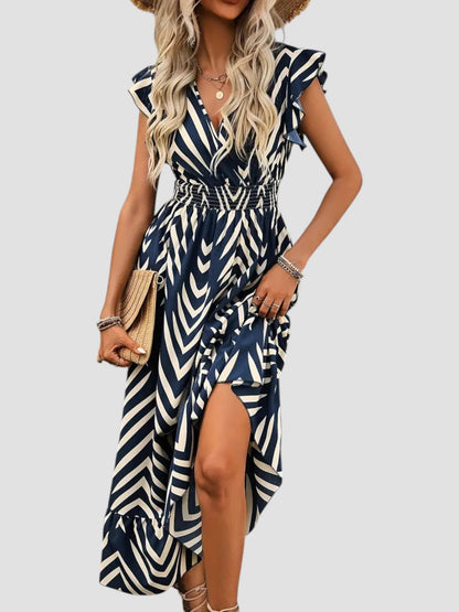 Damaris - Zomerjurk met v-hals en grafische print