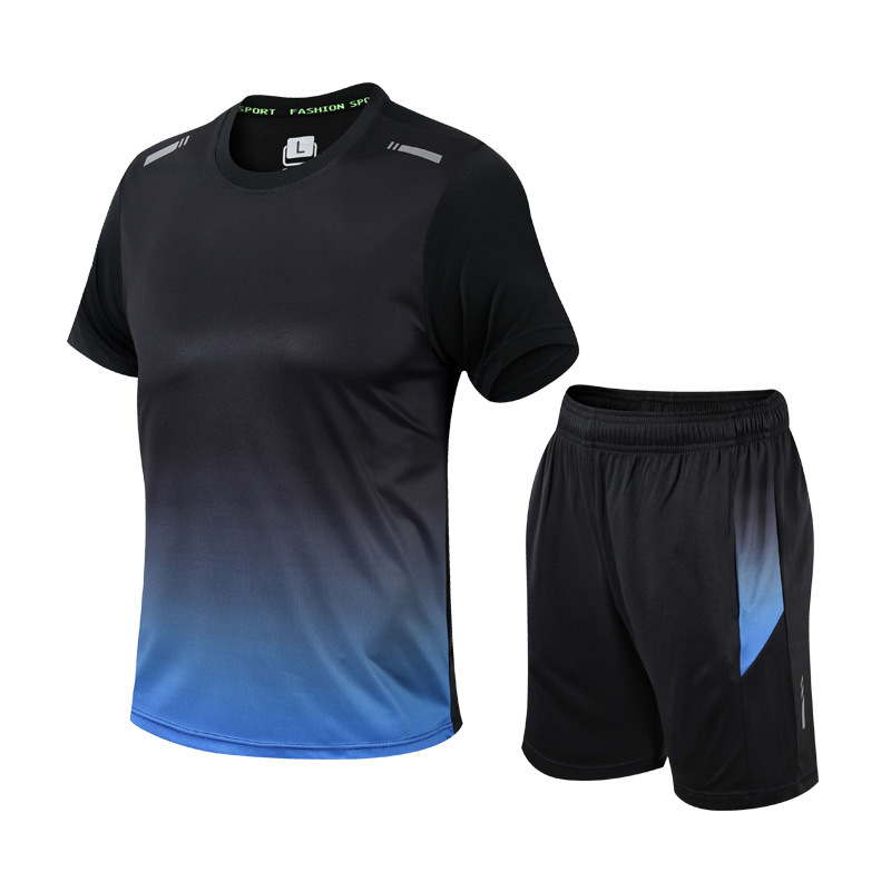 Zachary - Heren sportset met ombre effect en korte mouwen