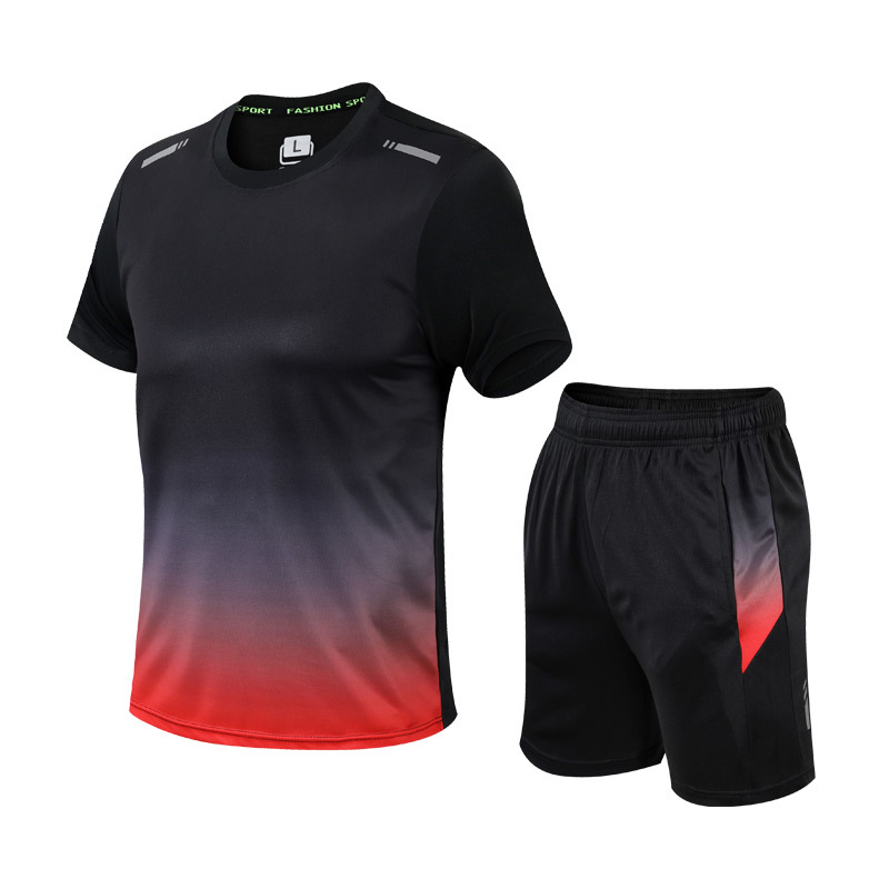 Zachary - Heren sportset met ombre effect en korte mouwen