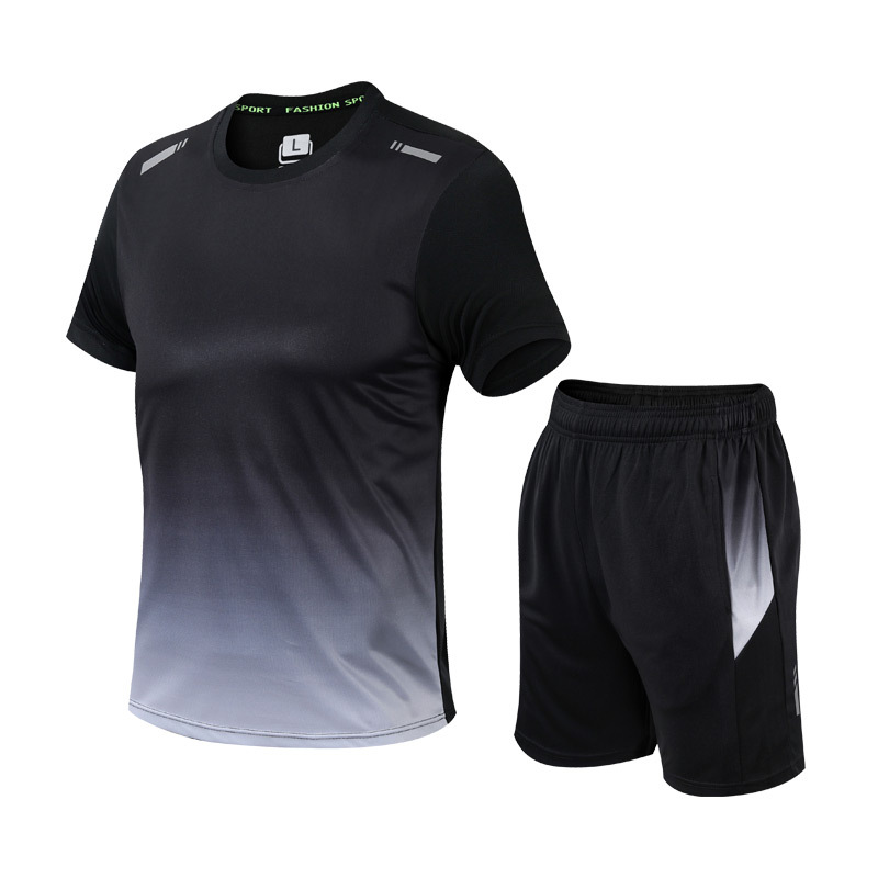 Zachary - Heren sportset met ombre effect en korte mouwen
