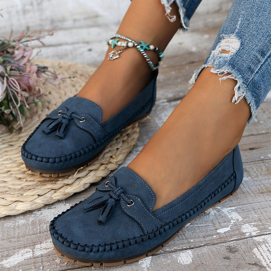 Ulyssa - Dames loafers met strikdetail en flexibele zool