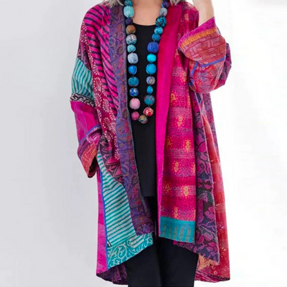 Myrtle - Vrouwen patchwork bohemien kimono vest