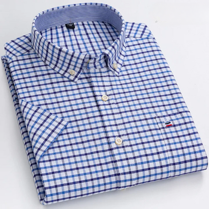 Dan – Heren overhemd met button-down kraag en verfijnde structuur