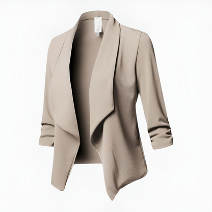 Adelheid - Damesblazer met open voorkant en driekwart mouwen