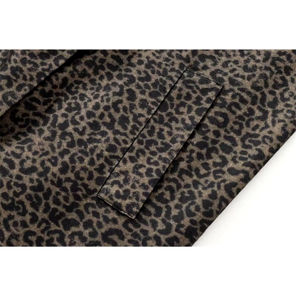 Marga - Luipaard Luxe lange wollen damesjas