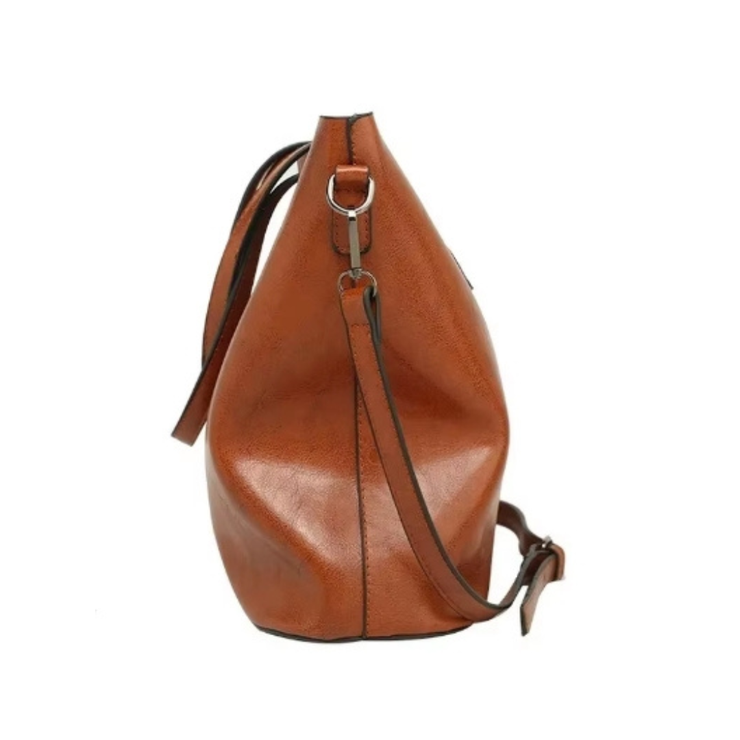 Solen - Handgemaakte vintage leren tas