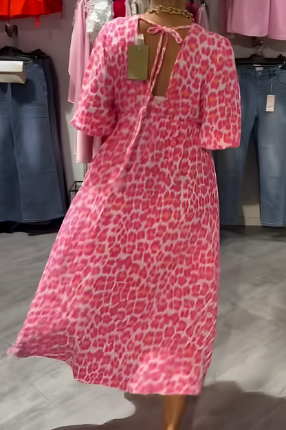 Delanna – Dames zomerjurk met v-hals en zwierige pasvorm