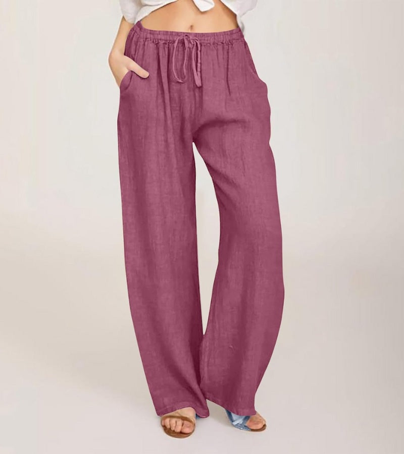 Geneviève - Luchtige high waist damesbroek met rechte pijpen