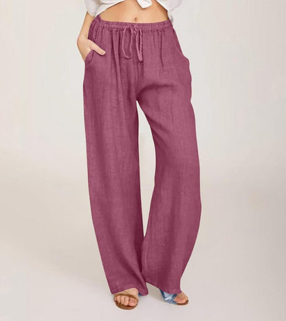 Geneviève - Luchtige high waist damesbroek met rechte pijpen