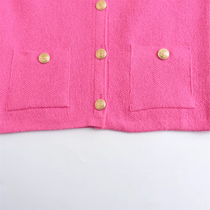 Myrna - Roze chic vest met knoopjes voor dames