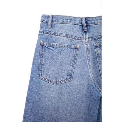 Avrila - Stijlvolle dames baggy jeans met kromme taille licht denim