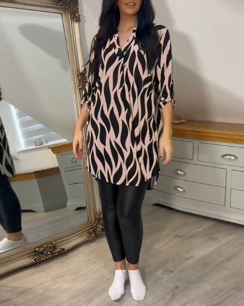 Alana – Luxe tuniek met dynamisch grafisch patroon