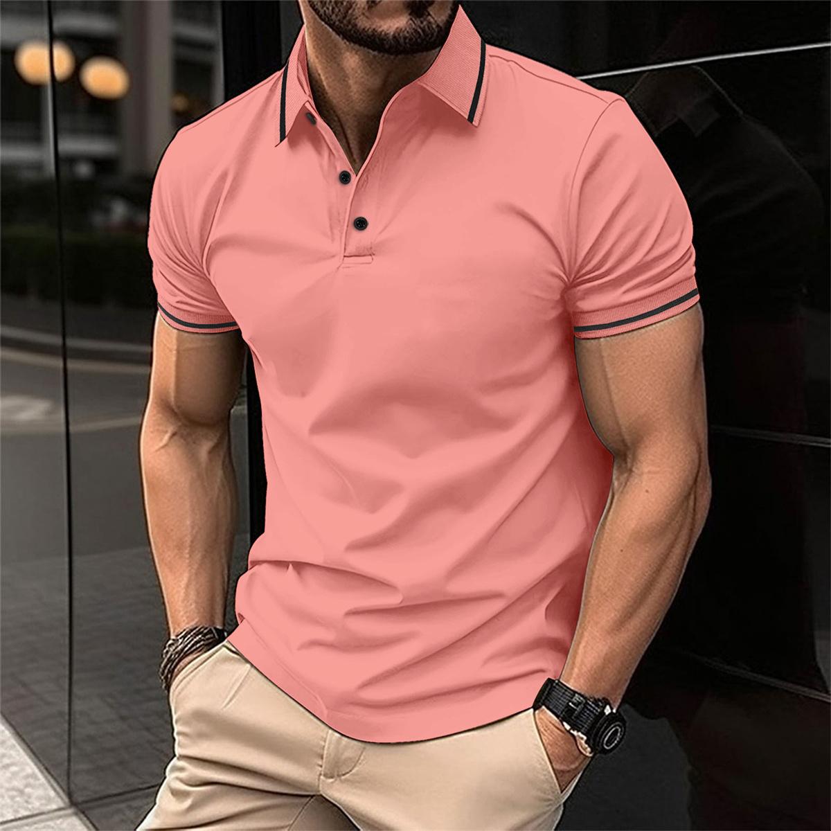 Castiel - Luxe herenslimfit poloshirt met contrasterende randen
