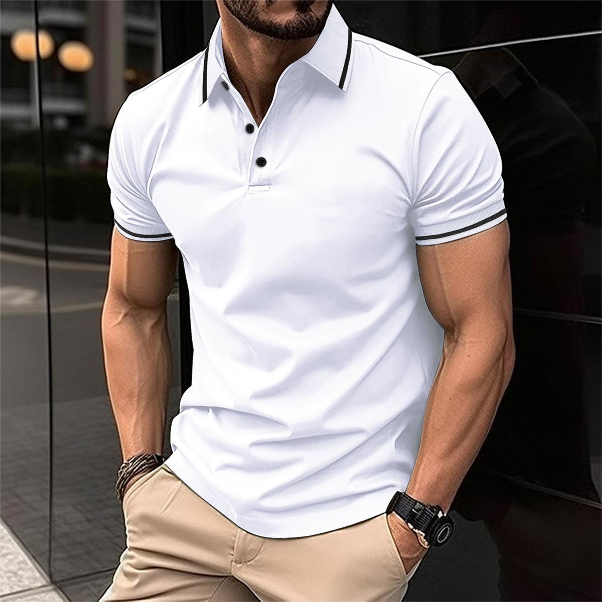Castiel - Luxe herenslimfit poloshirt met contrasterende randen