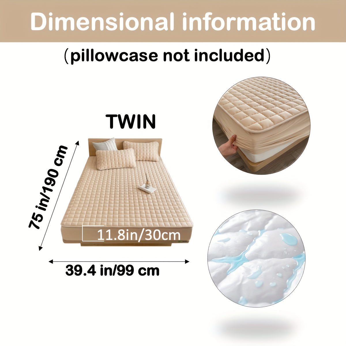 Waterdichte Gewatteerde Matrasbescherming Tegen Morsen, Vlekken en Vocht
