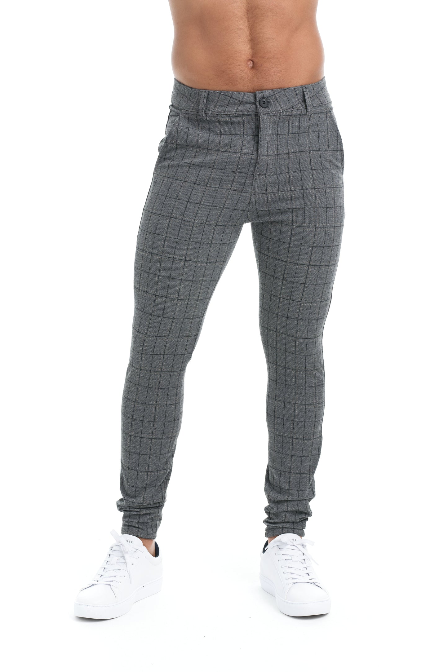 Turco - Heren slim-fit broek met hoge tailleband