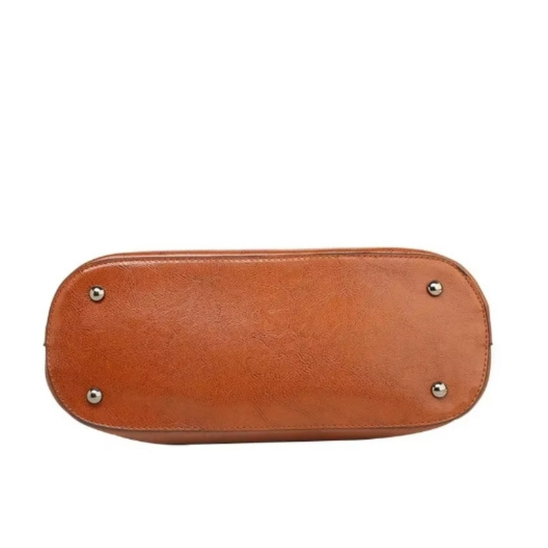 Solen - Handgemaakte vintage leren tas