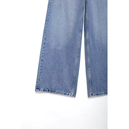 Avrila - Stijlvolle dames baggy jeans met kromme taille licht denim