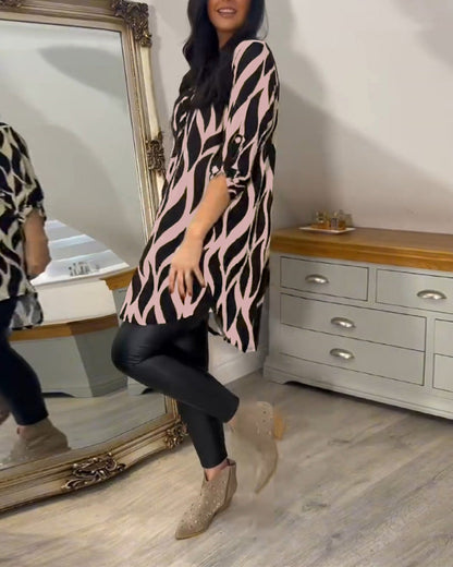Alana – Luxe tuniek met dynamisch grafisch patroon