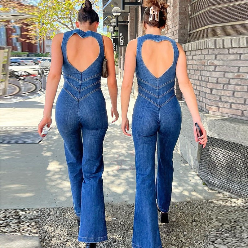 Placidia - Mouwloze jumpsuit met flared pijpen voor dames