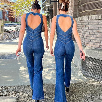Placidia - Mouwloze jumpsuit met flared pijpen voor dames