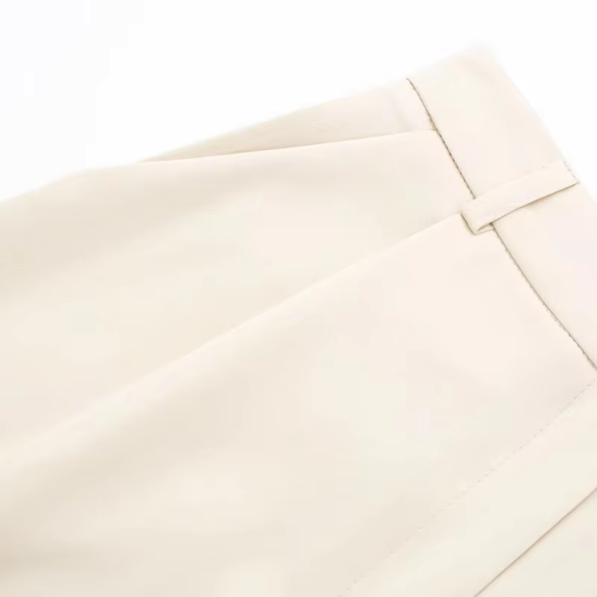 Cassie - Elegance broek met rits aan de voorkant Beige