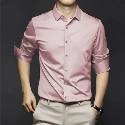 Brody - Heren slim fit overhemd met opgerolde mouwen