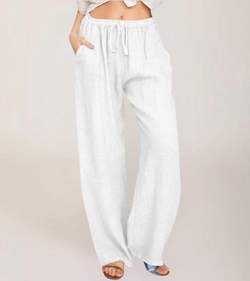 Geneviève - Luchtige high waist damesbroek met rechte pijpen