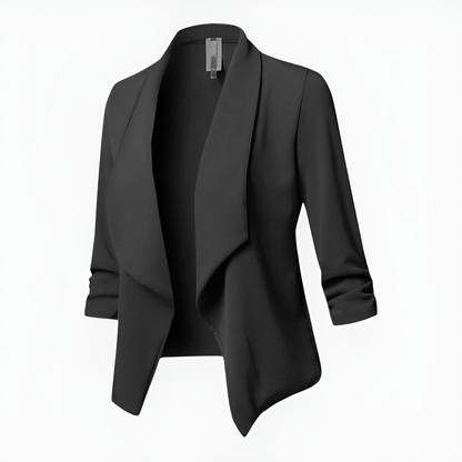 Adelheid - Damesblazer met open voorkant en driekwart mouwen