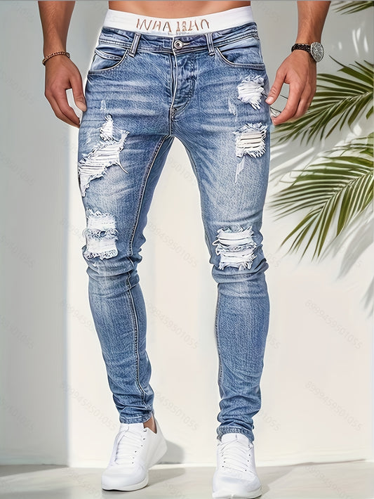 Heren Casual Slim Fit Gescheurde Jeans in Straatstijl - Marcelo