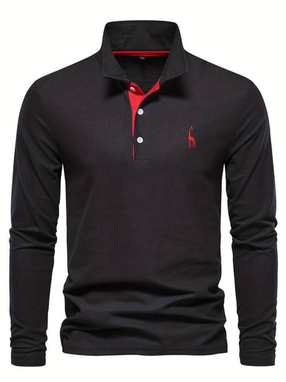 Fredrick - Lange mouwen poloshirt met contrasterende afwerking