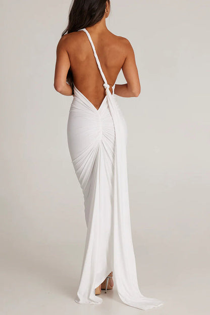 Marjorie | Dames serenity rugloze maxi jurk