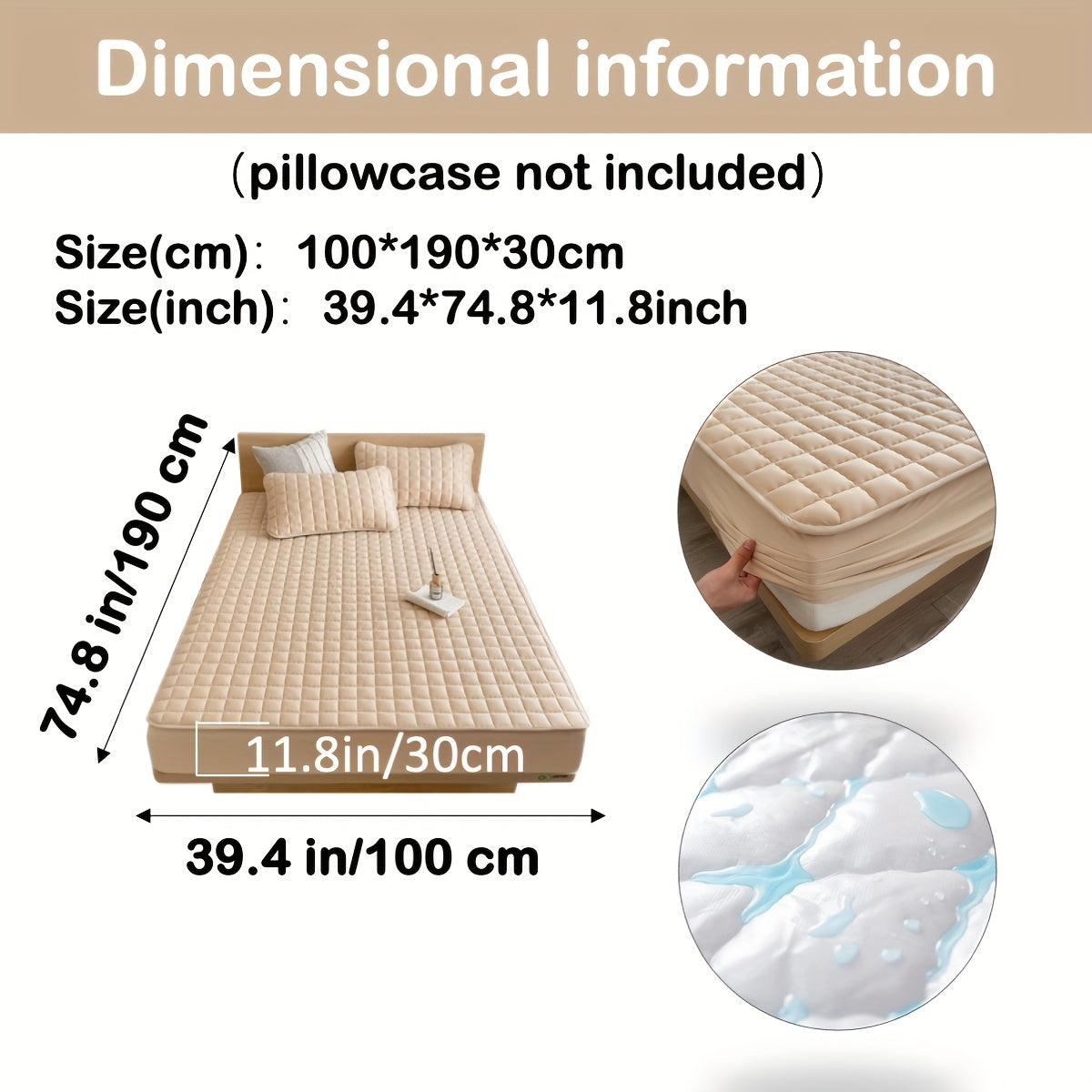 Waterdichte Gewatteerde Matrasbescherming Tegen Morsen, Vlekken en Vocht