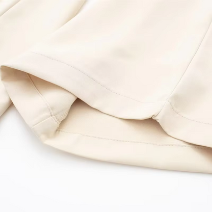 Cassie - Elegance broek met rits aan de voorkant Beige