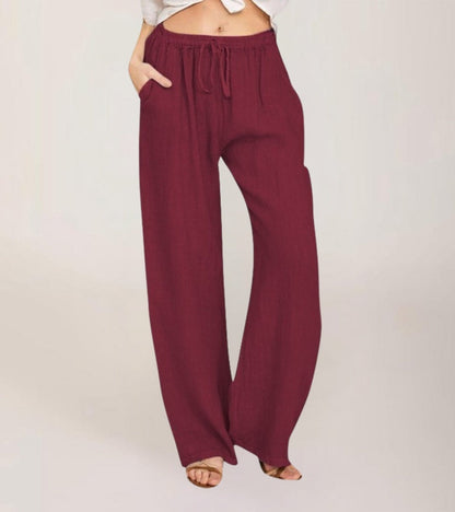 Geneviève - Luchtige high waist damesbroek met rechte pijpen
