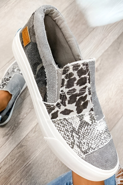 Florencia - Dames slip-on sneaker met speels patchwork ontwerp