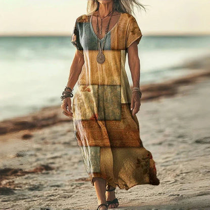 Vionnet - Losvallende dames zomerjurk met v-hals en zachte flow