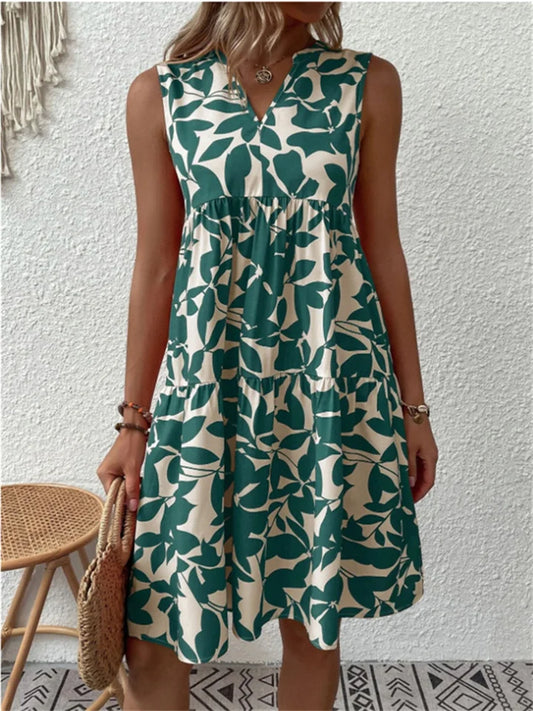 Tipaz - Mouwloze zomerjurk met bloemen voor vrouwen