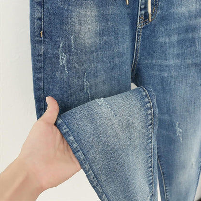 Tilly - Relaxed fit denim joggers met trekkoord voor dames