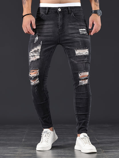 Heren Casual Slim Fit Gescheurde Jeans in Straatstijl - Marcelo